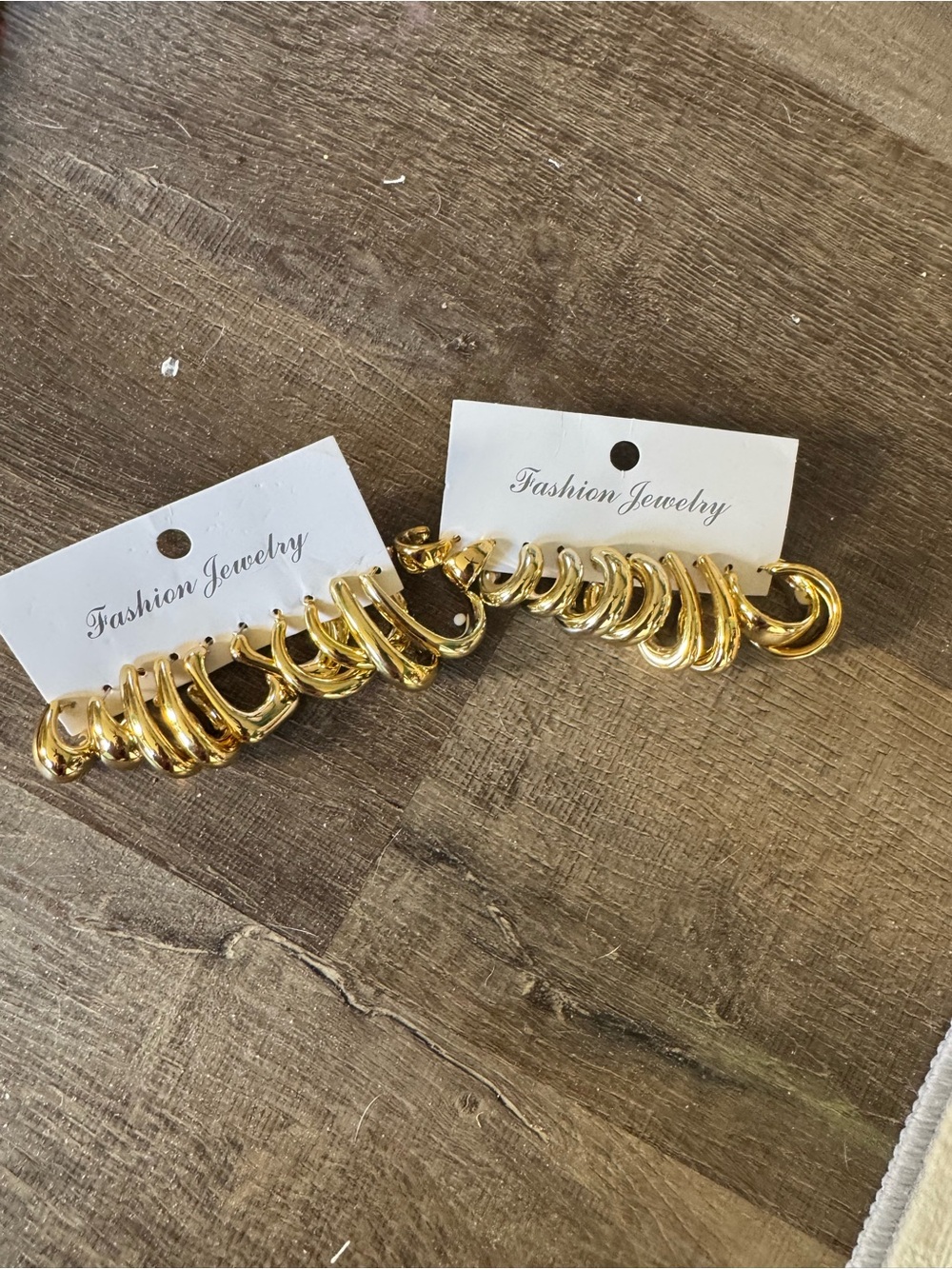 Fashion Jewelry Gold Curved Hoop Earring Set
